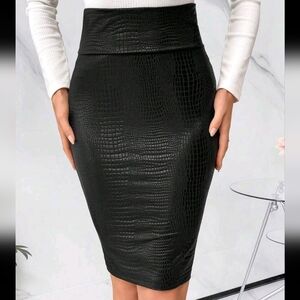 Women's Crocodile Texture Skirt